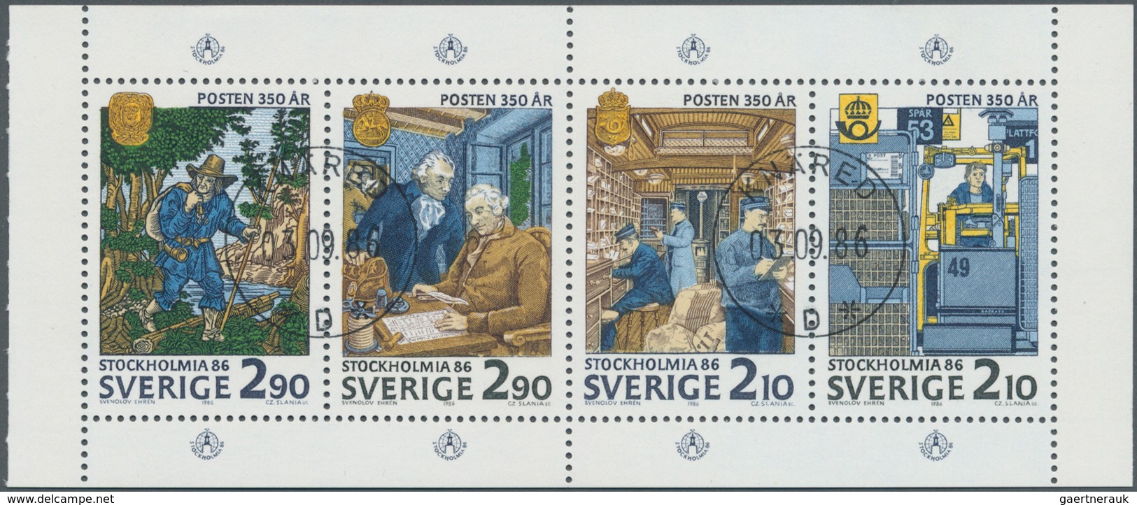 Schweden: 1986, International Stamp Exhibition STOCKHOLMIA (350 Years Swedish Post) Set In A Lot Wit - Briefe U. Dokumente