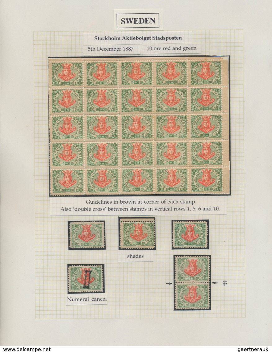 Schweden - Privatpostmarken: 1887/1946, Stockholm, Göteborg, Malmö And Hälsingborg, Specialised Coll - Andere & Zonder Classificatie