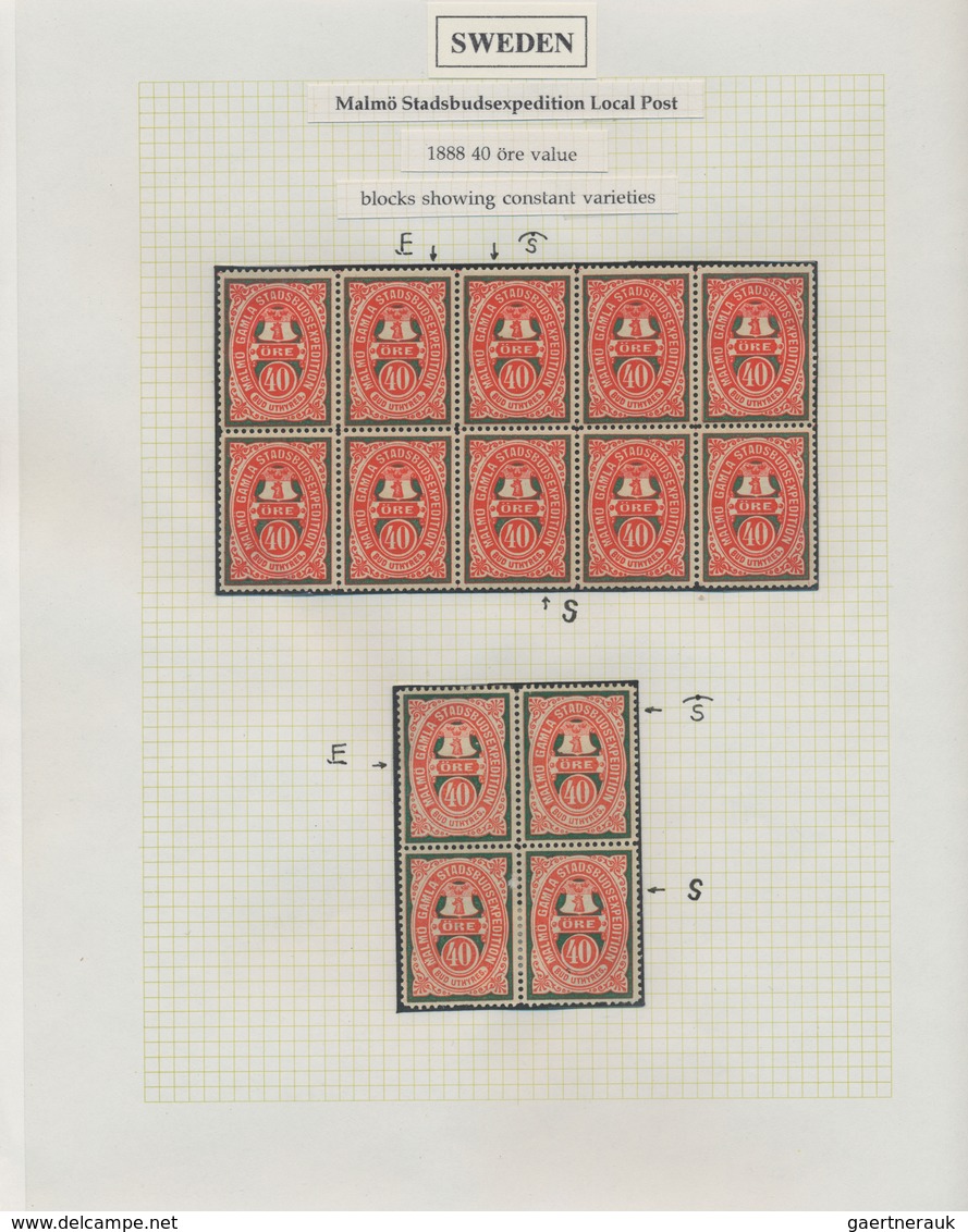 Schweden - Privatpostmarken: 1887/1946, Stockholm, Göteborg, Malmö And Hälsingborg, Specialised Coll - Autres & Non Classés