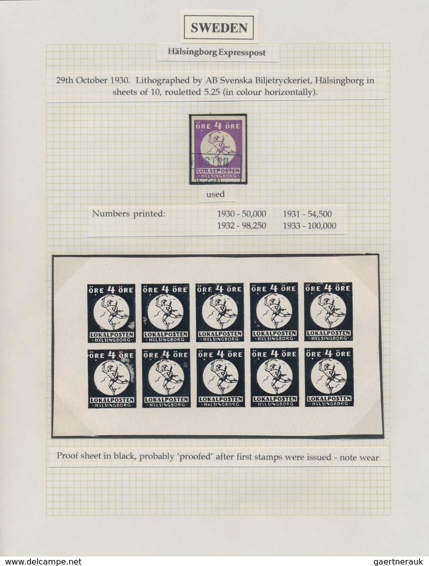 Schweden - Privatpostmarken: 1887/1946, Stockholm, Göteborg, Malmö and Hälsingborg, specialised coll