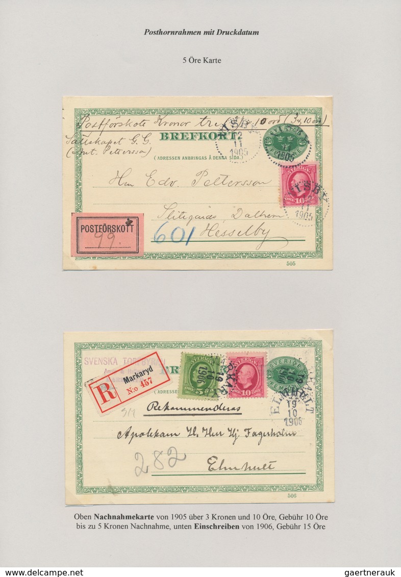 Schweden - Ganzsachen: 1872-1911 Specialized Collection Of About 470 Postal Stationery Cards With Fr - Enteros Postales