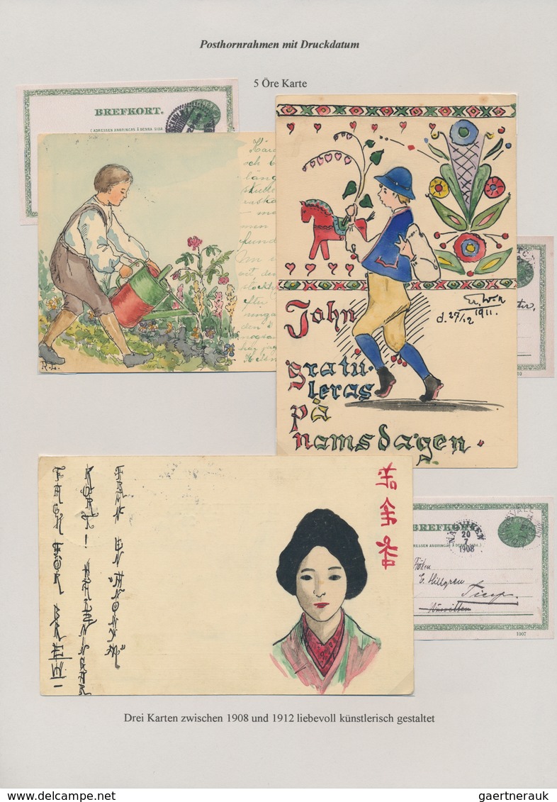 Schweden - Ganzsachen: 1872-1911 Specialized Collection Of About 470 Postal Stationery Cards With Fr - Postwaardestukken