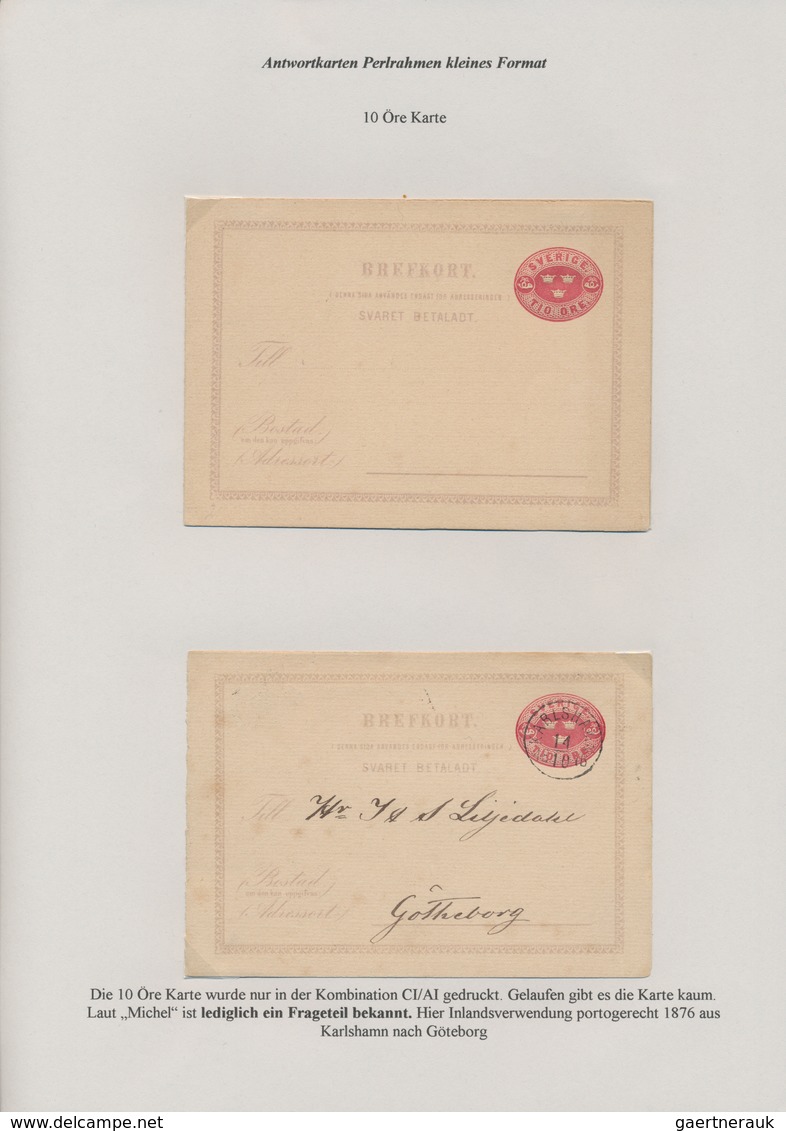 Schweden - Ganzsachen: 1872-1911 Specialized collection of about 470 postal stationery cards with fr