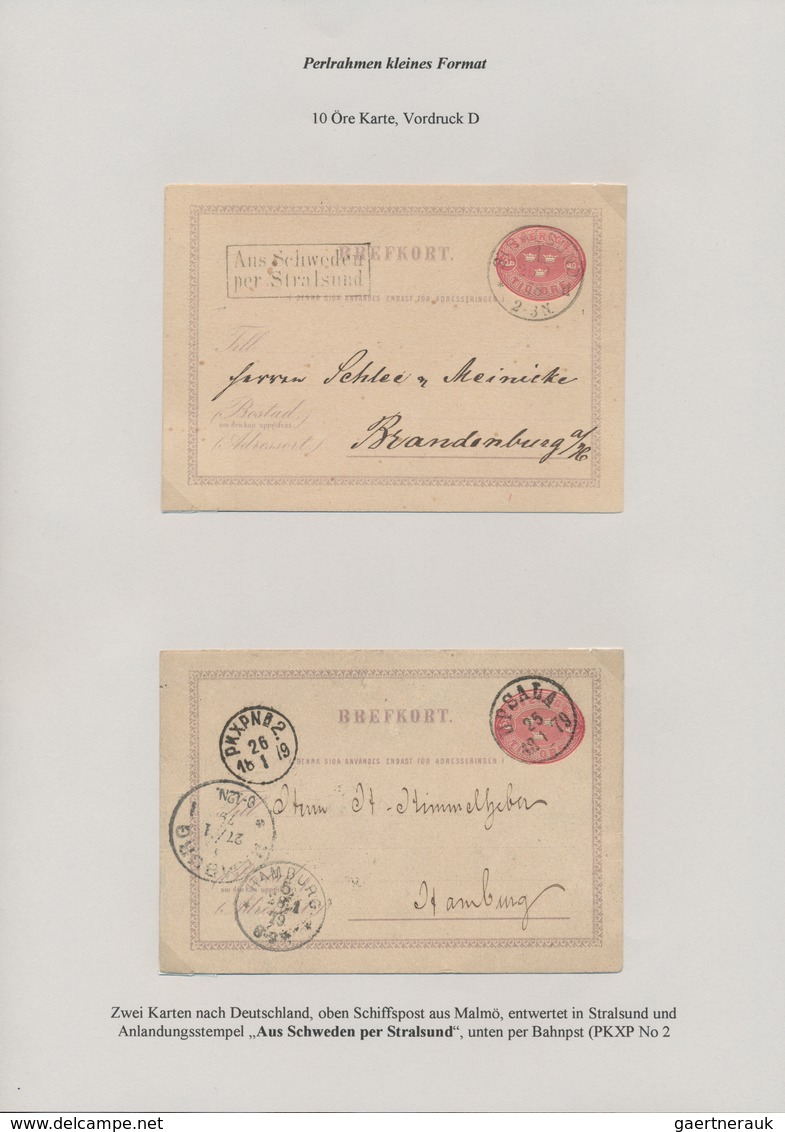 Schweden - Ganzsachen: 1872-1911 Specialized collection of about 470 postal stationery cards with fr