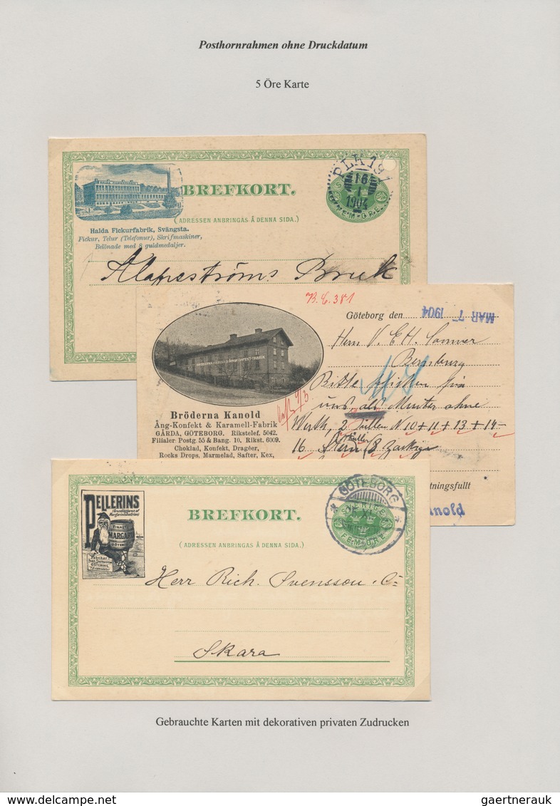 Schweden - Ganzsachen: 1872-1911 Specialized collection of about 470 postal stationery cards with fr