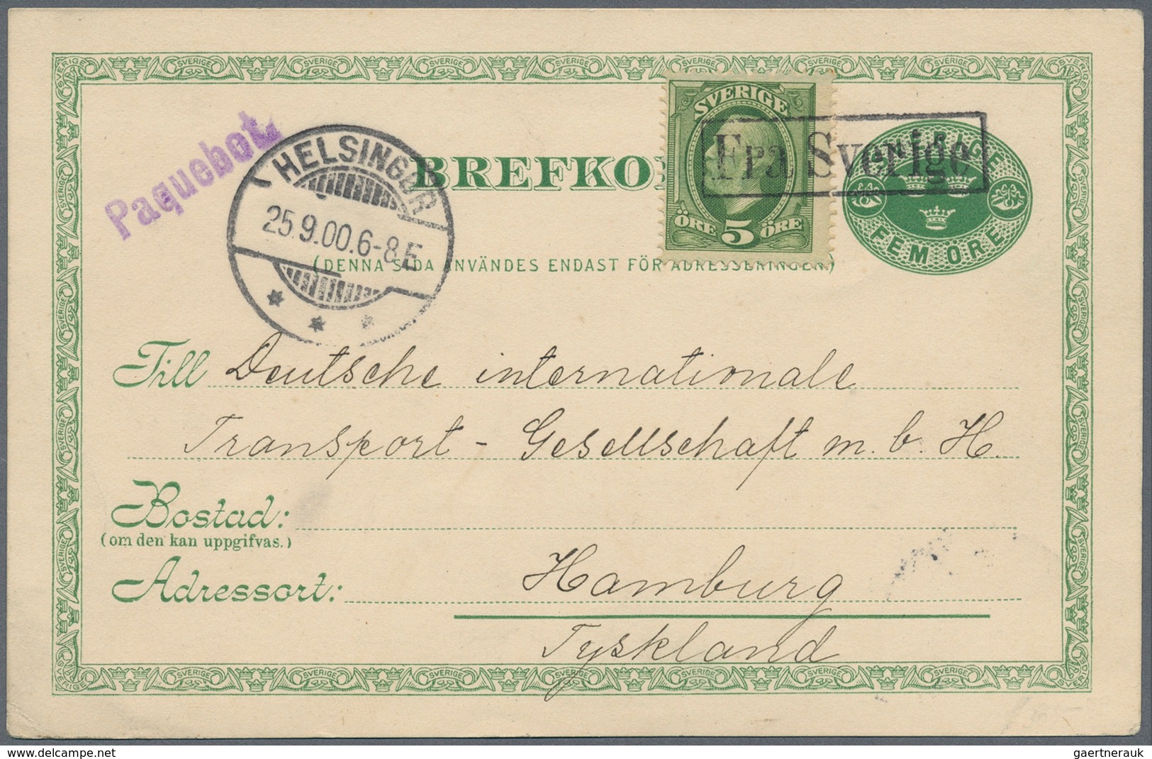 Schweden - Stempel: 1845/1957, Collection Of About 36 Letters/cards, Nearly All With Ship-post Cance - Autres & Non Classés