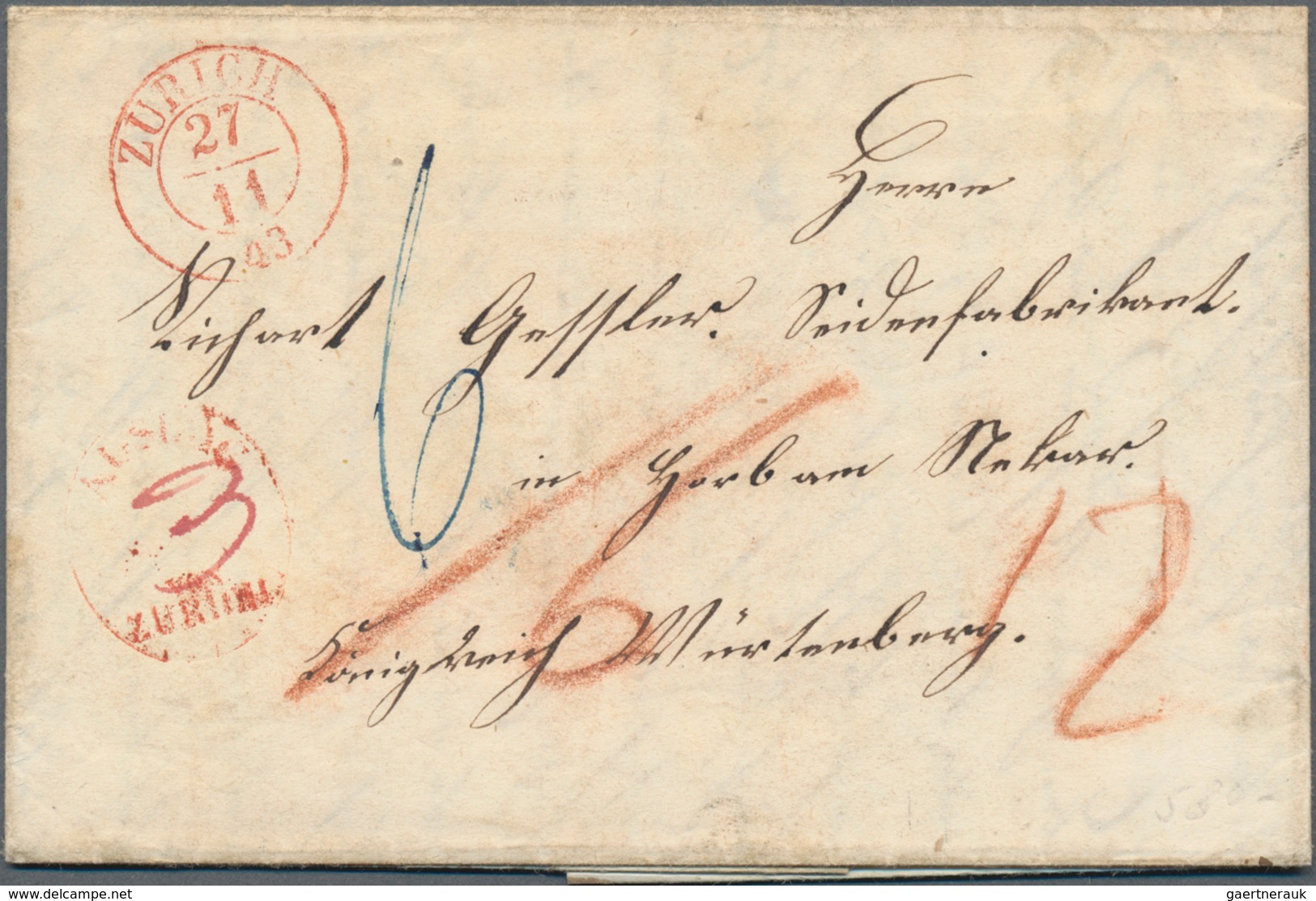 Schweiz: 1840er-1940er: Rund 230 Briefe, Postkarten, Ganzsachen Und Ansichtskarten Der Schweiz, Dabe - Collections