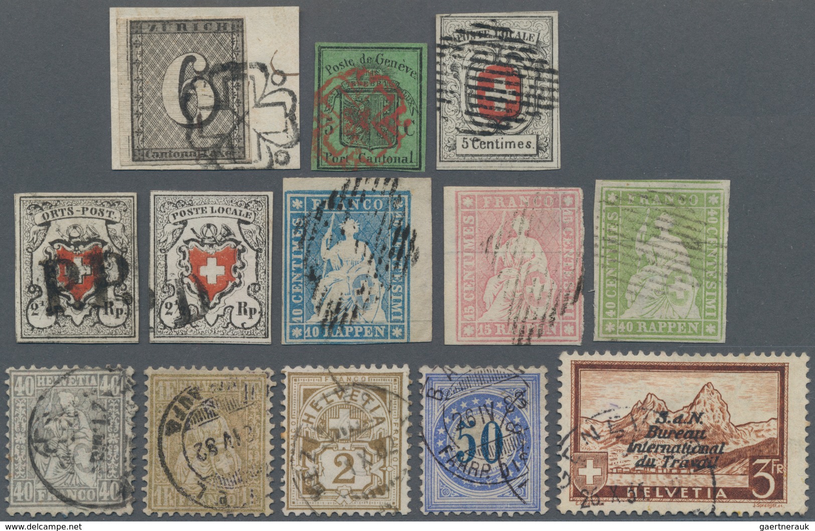 Schweiz: 1846-1967: Umfangreiche Gestempelte Sammlung In Zwei Alben, Startend Mit Einer Zürich 6 Rp. - Collections