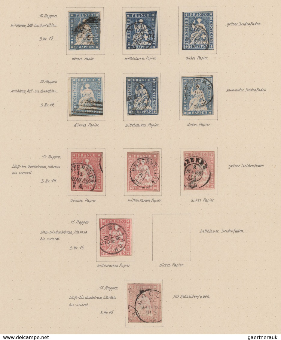 Schweiz: 1850/1961, Saubere, Meist Gestempelte Sammlung Auf Alten Schaubek-Vordrucken, Durchgehend G - Collections