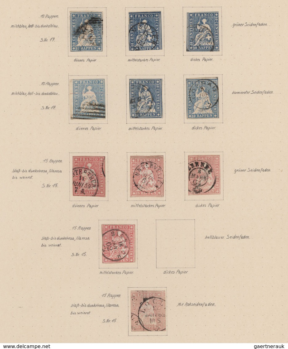 Schweiz: 1850/1961, Saubere, Meist Gestempelte Sammlung Auf Alten Schaubek-Vordrucken, Durchgehend G - Lotes/Colecciones