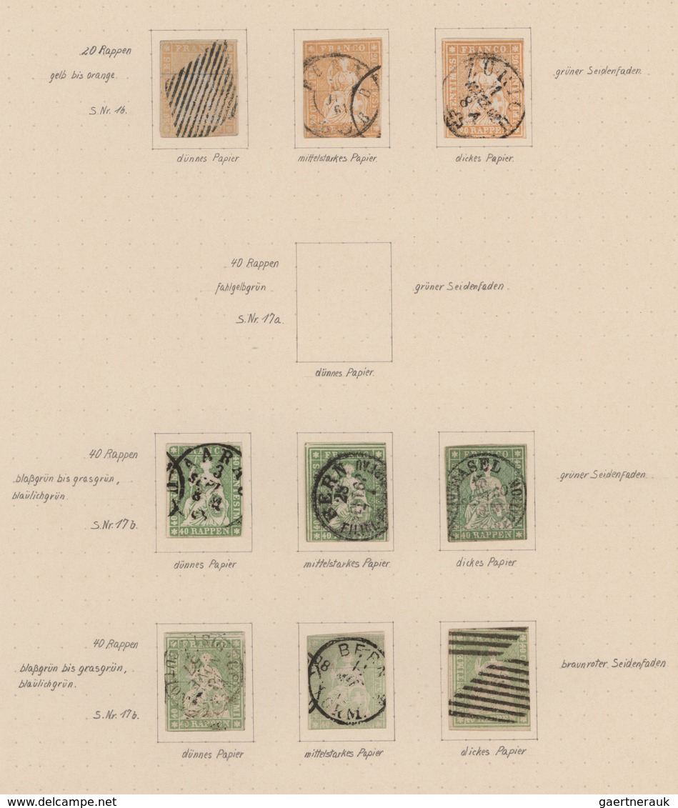 Schweiz: 1850/1961, Saubere, Meist Gestempelte Sammlung Auf Alten Schaubek-Vordrucken, Durchgehend G - Collections