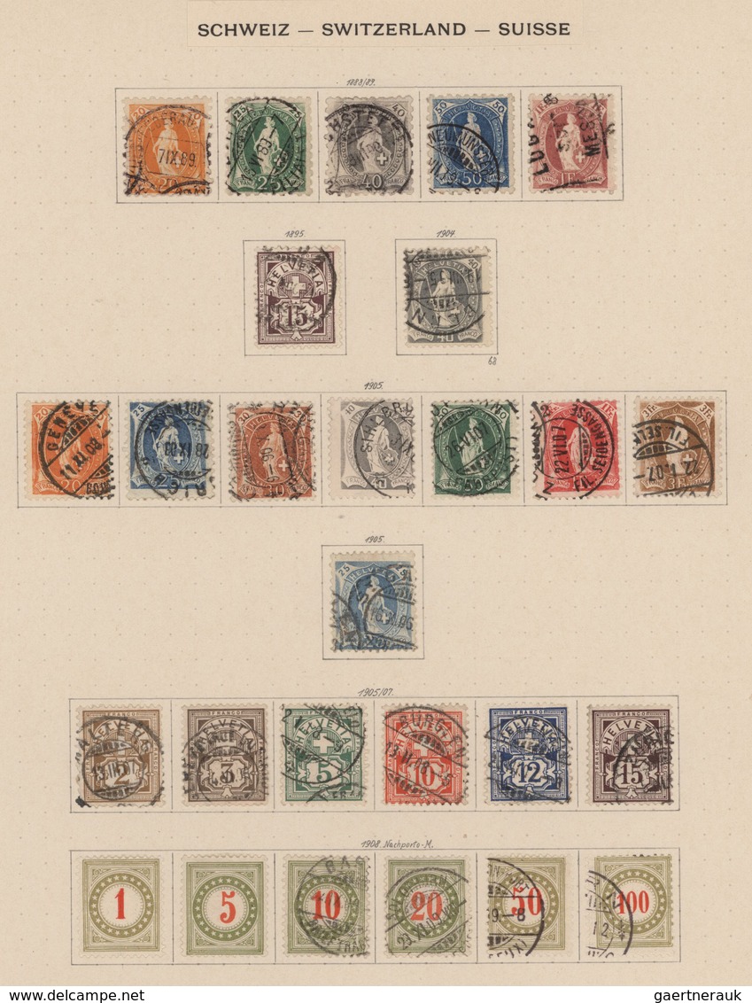 Schweiz: 1850/1961, saubere, meist gestempelte Sammlung auf alten Schaubek-Vordrucken, durchgehend g