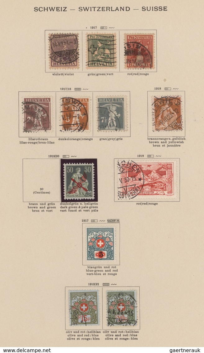 Schweiz: 1850/1961, saubere, meist gestempelte Sammlung auf alten Schaubek-Vordrucken, durchgehend g