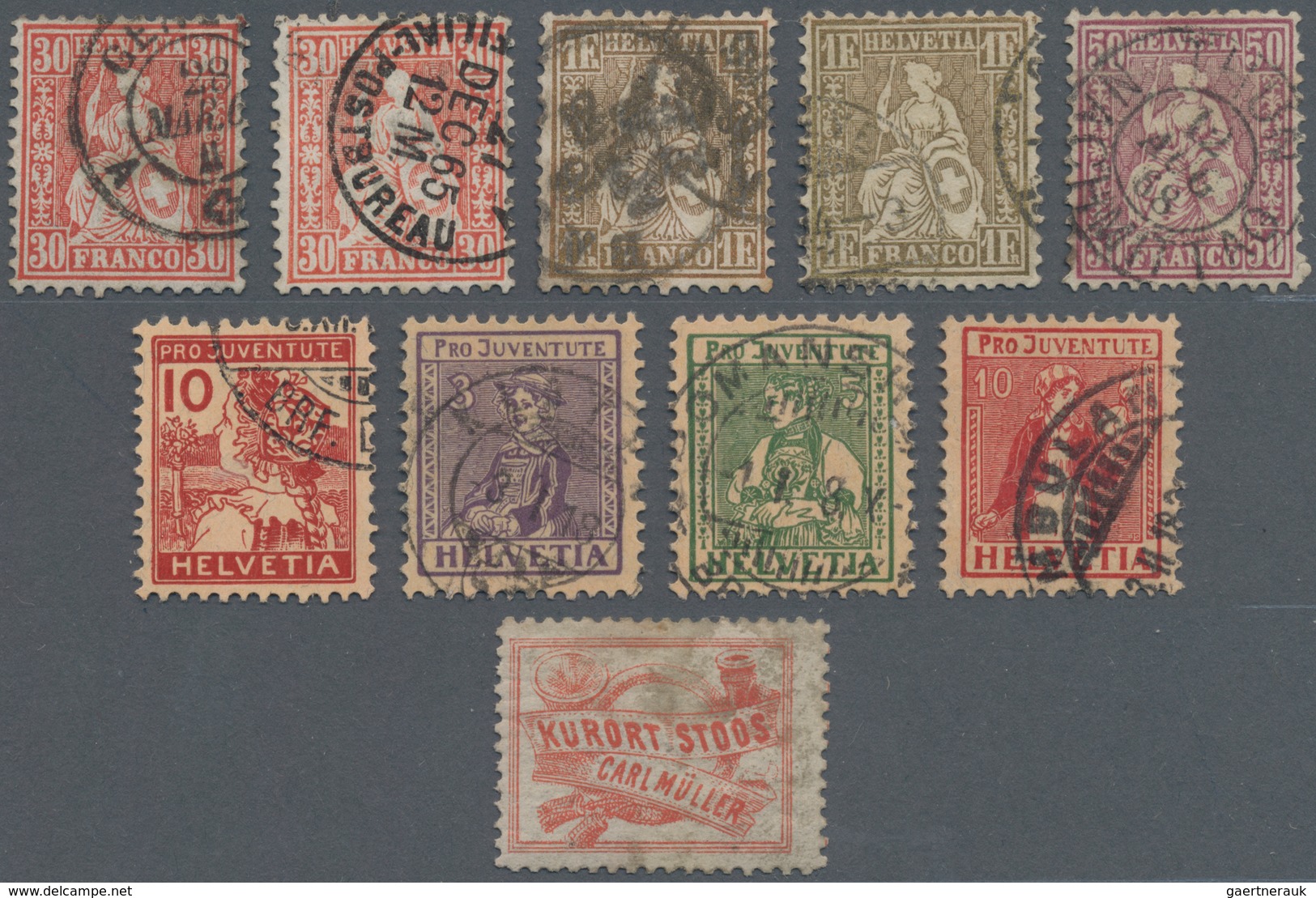 Schweiz: 1850-1963 Ca.: Lot Von Hunderten Von Marken, Anfangs Meist Gestempelt, Später Dann Teils Po - Collections