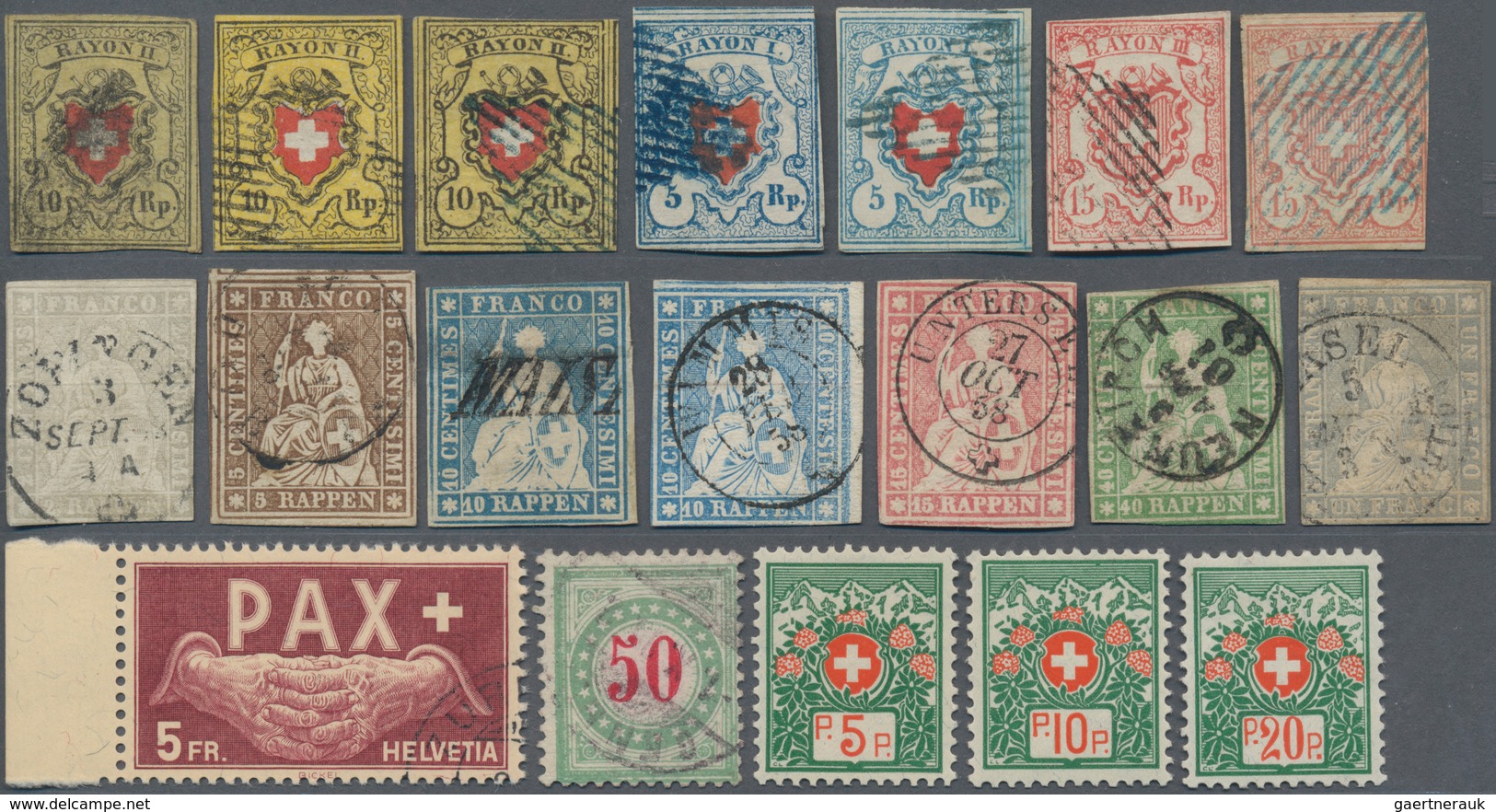 Schweiz: 1850-2001: Sammlung Von überwiegend Gestempelten Marken Und Einigen Briefen Sowie Postkarte - Collections