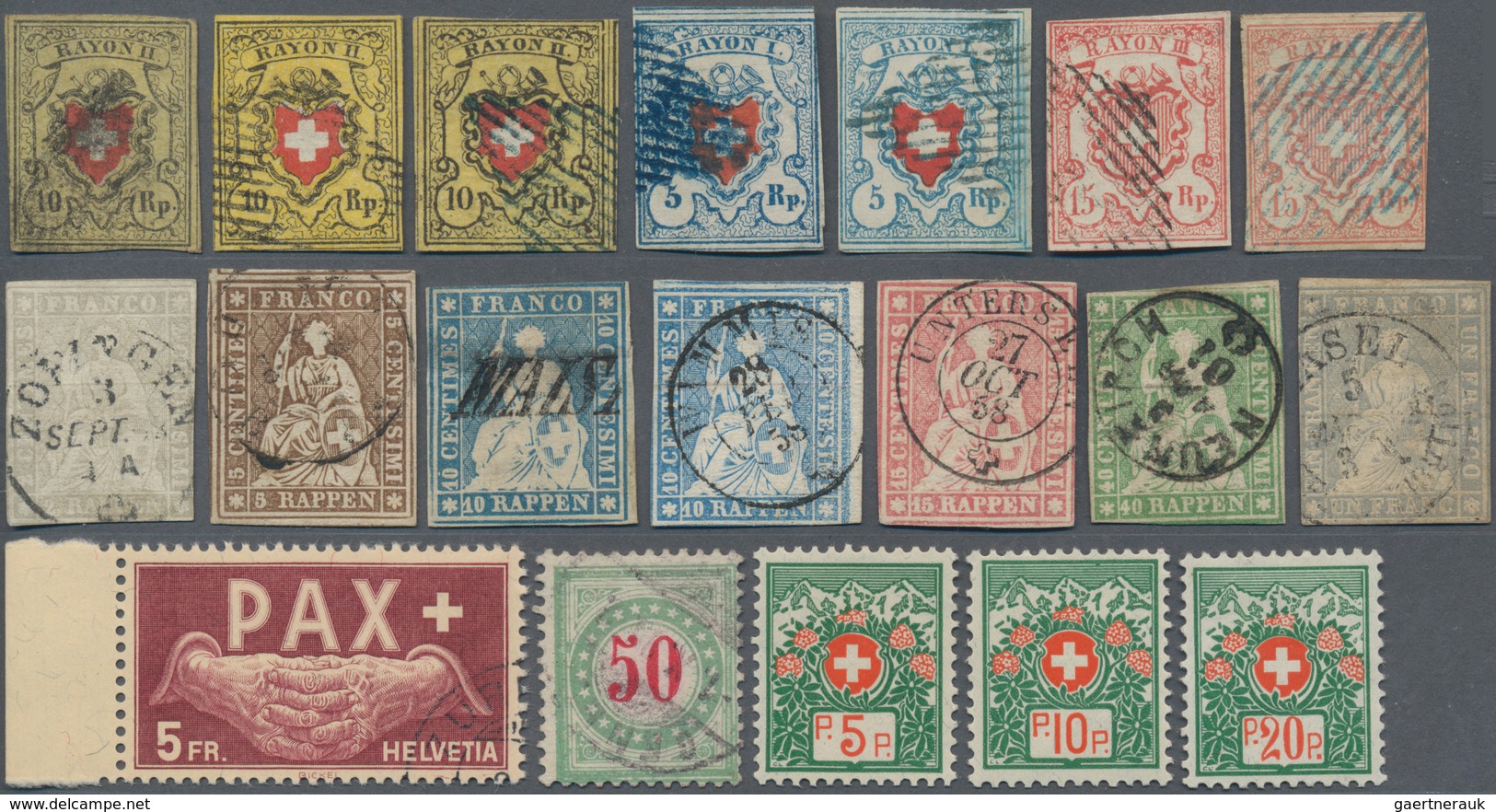 Schweiz: 1850-2001: Sammlung Von überwiegend Gestempelten Marken Und Einigen Briefen Sowie Postkarte - Lotes/Colecciones