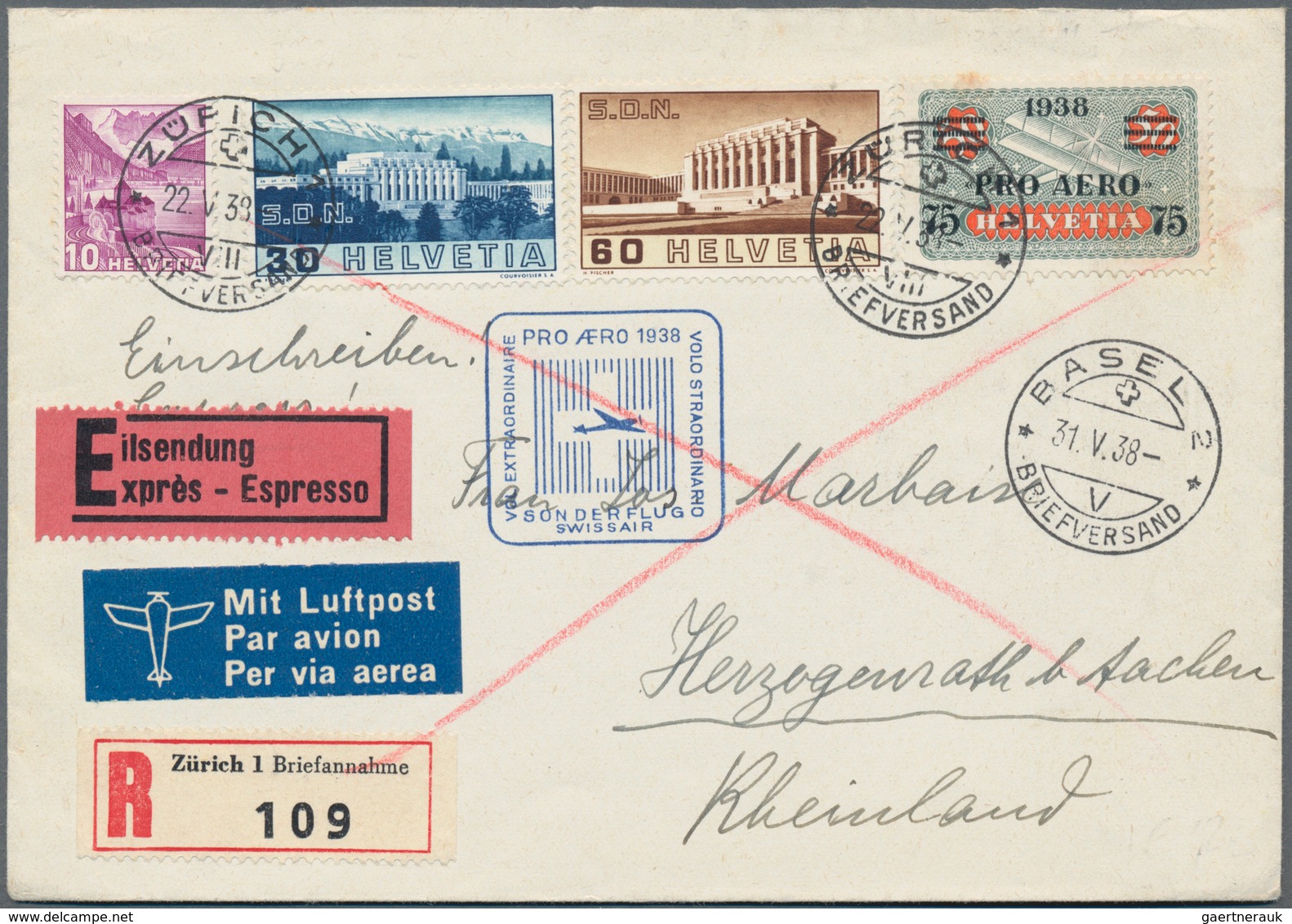 Schweiz: 1851/1981(ca.), Belegeposten Von über 290 Briefen, Postkarten Und Ganzsachen Mit Einigen Fr - Lotes/Colecciones