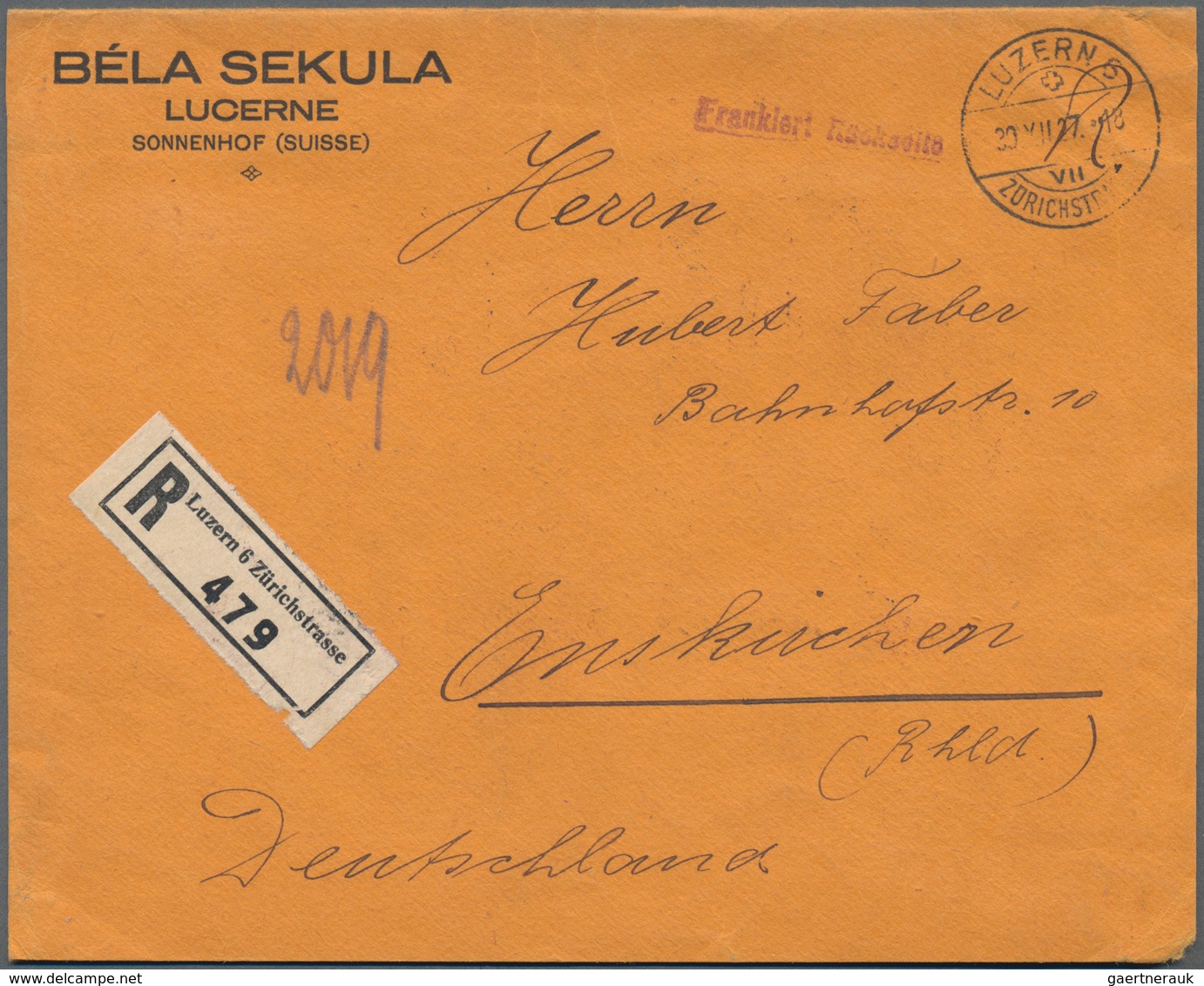 Schweiz: 1851/1981(ca.), Belegeposten Von über 290 Briefen, Postkarten Und Ganzsachen Mit Einigen Fr - Sammlungen