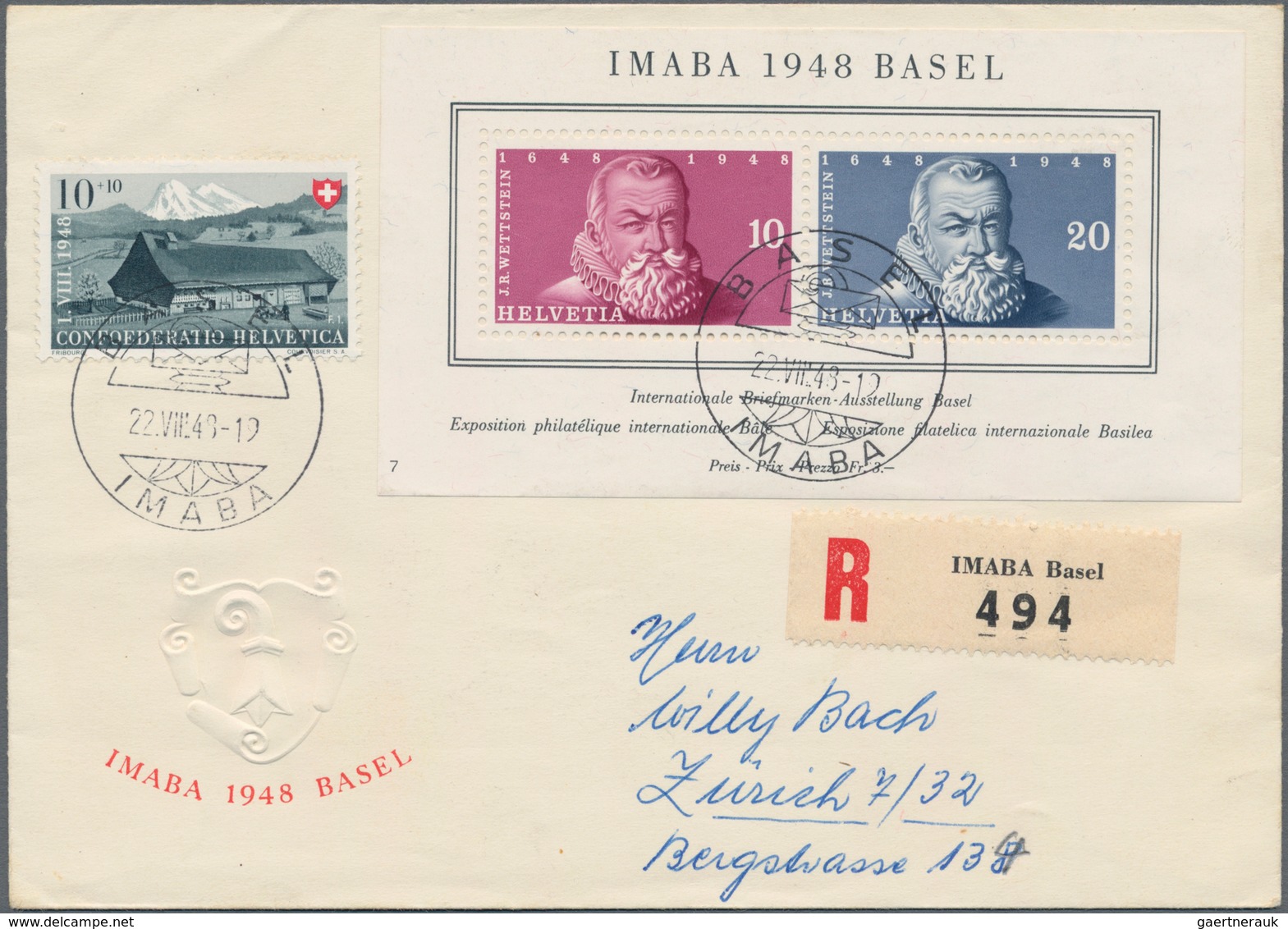 Schweiz: 1858/1978, Meist Bis 1960, Partie Von 28 Briefen Und Karten, Dabei Block 1 Auf R-FDC Mit An - Sammlungen