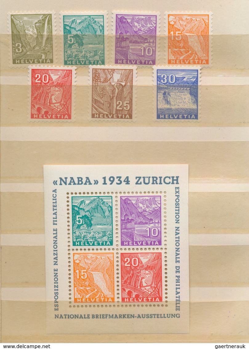 Schweiz: 1900/1955 Ca., Partie Von Besseren Sorten Fast Nur Postfrisch (wenig Ungebraucht) Im Kleine - Lotes/Colecciones