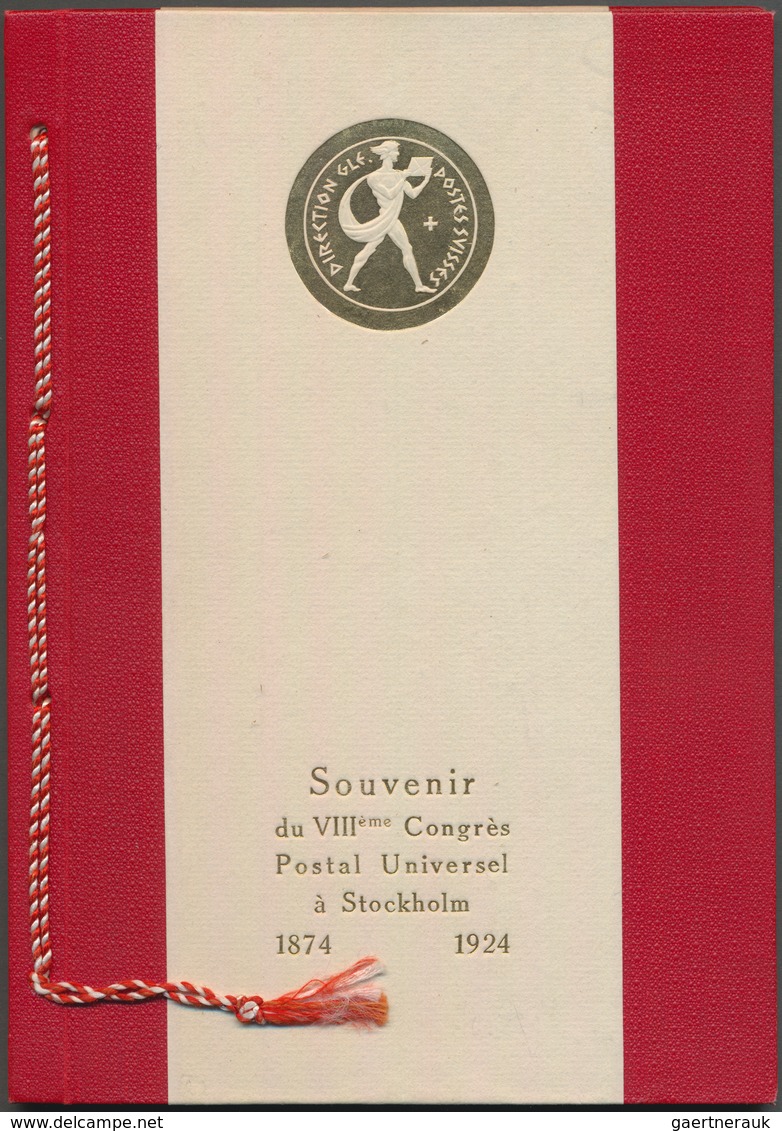 Schweiz: 1924/1927, Lot Von Drei PTT-Geschenkbüchern/Heften: (1) 1924 Geschenkbuch Mit Kordel Im Har - Collections