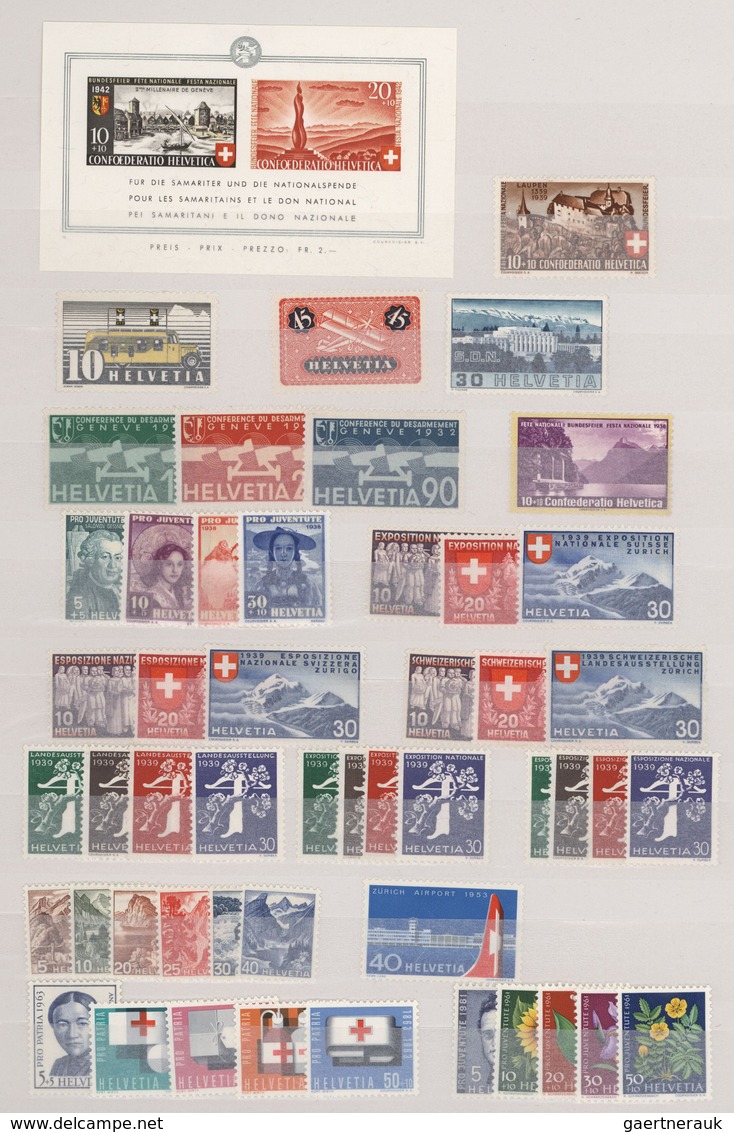 Schweiz: 1935/1963, Sauber Sortierter Bestand Im Steckbuch Mit Augenscheinlich Nur Kompletten Ausgab - Collections