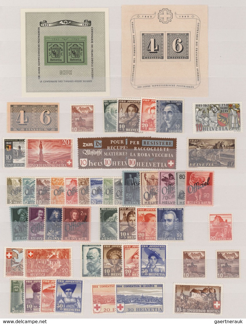Schweiz: 1935/1963, Sauber Sortierter Bestand Im Steckbuch Mit Augenscheinlich Nur Kompletten Ausgab - Lotes/Colecciones
