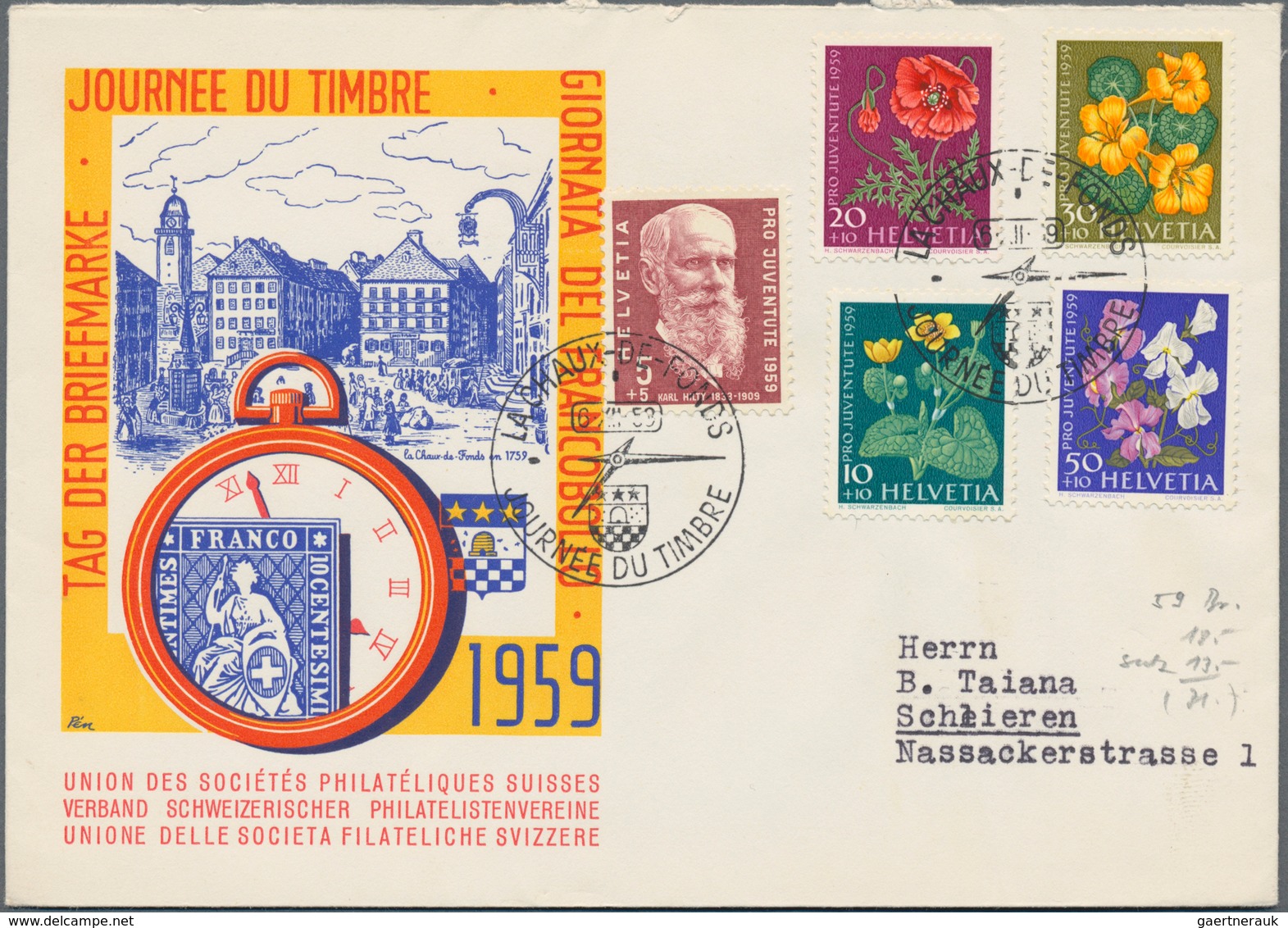 Schweiz: 1937 - 200, Sammlung Von 236 Belegen Zum TAG Der BRIEFMARKE Im SAFE-Album Mit Interessanten - Lotes/Colecciones