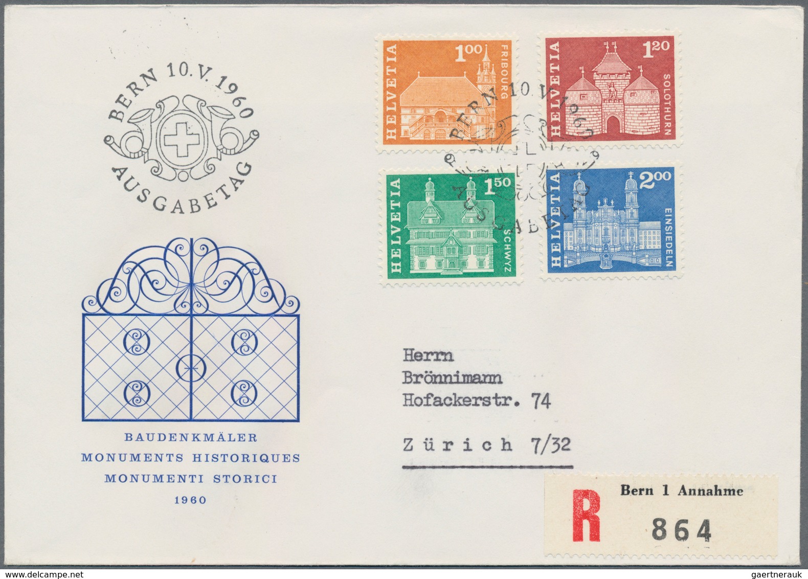 Schweiz: 1942-62: 17 FDCs Und Briefe, Dabei U.a. Pro Patria-Block '42 Auf R-Brief, Zwei Basel-Blocks - Sammlungen
