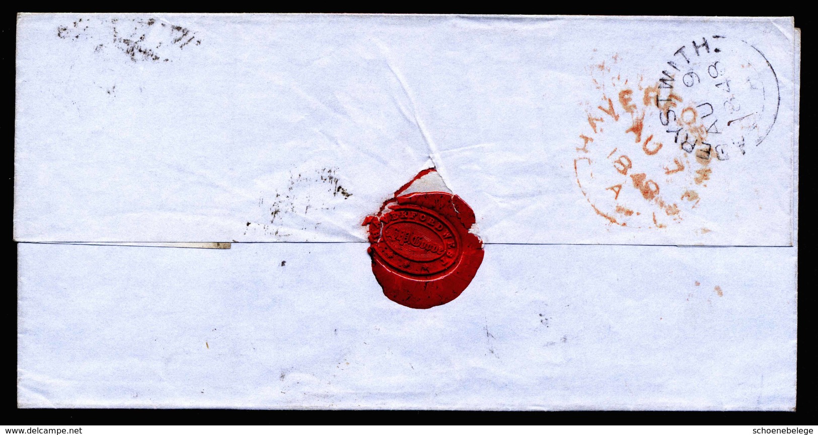 A6510) UK Grossbritannien Brief 1848 EF Mi.4 Nummernstempel - Cartas & Documentos