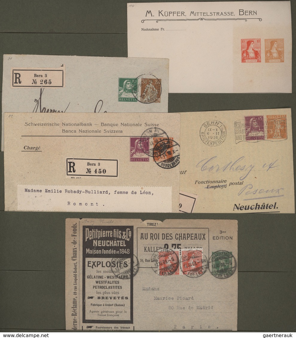 Schweiz - Ganzsachen: 1867-1930 Ca.: Spezialsammlung Der Schweiz. Ganzsachen Mit Rund 560 Umschlägen - Enteros Postales