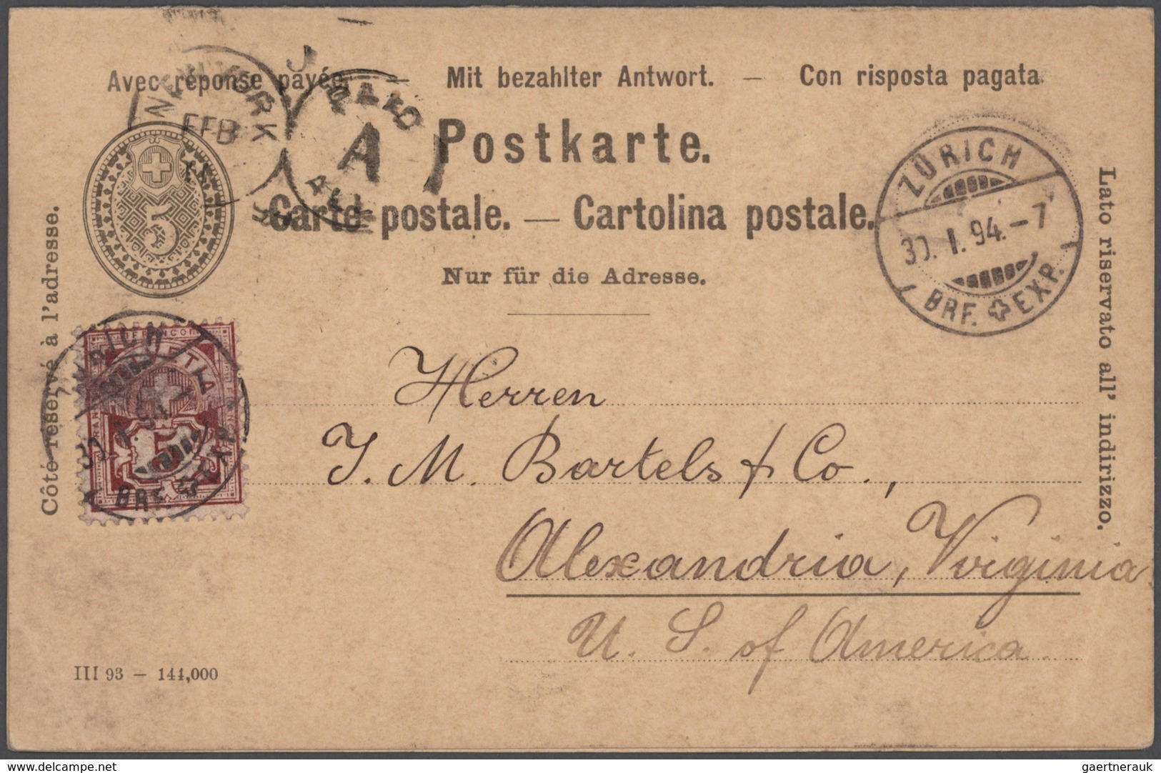 Schweiz - Ganzsachen: 1870/1940 Bestand Von über 700 Ungebrauchten Und Gebrauchten Ganzsachenkarten, - Ganzsachen