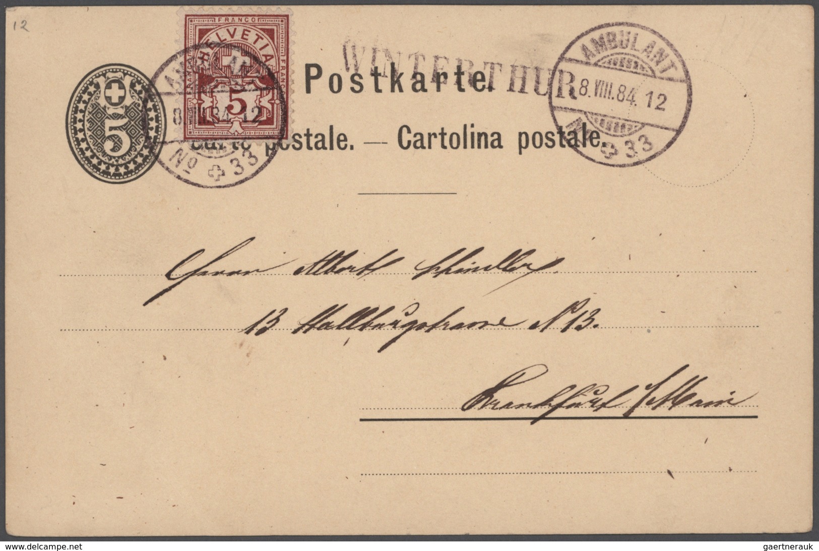 Schweiz - Ganzsachen: 1870/1940 Bestand Von über 700 Ungebrauchten Und Gebrauchten Ganzsachenkarten, - Enteros Postales