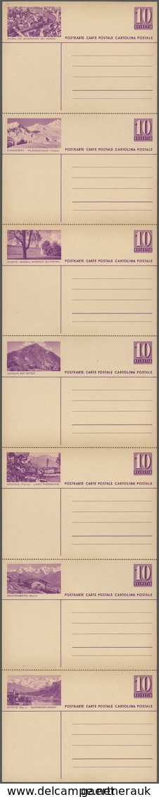 Schweiz - Ganzsachen: 1935 Komplette Serie Von 28 Bildpostkarten 10 Rappen Violett Auf Rahmfarben In - Enteros Postales