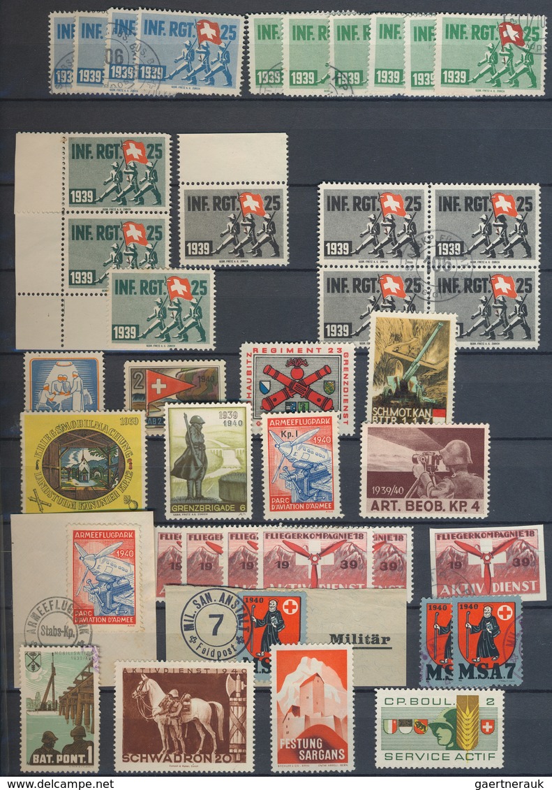 Schweiz - Besonderheiten: 1939/1940, SOLDATENMARKEN, Umfassende Und Vielseitige Sammlung Von Ca. 740 - Autres & Non Classés