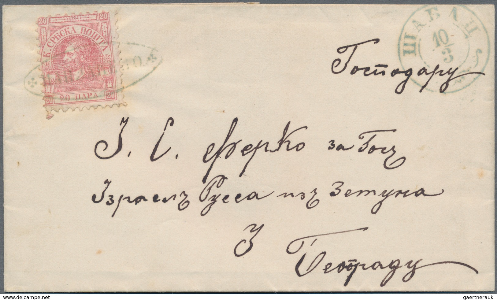 Serbien: 1866/1868, Collection Of 17 Domestic Letters Bearing 20pa. Rose (narrow And Wide Perf.), Ni - Serbien