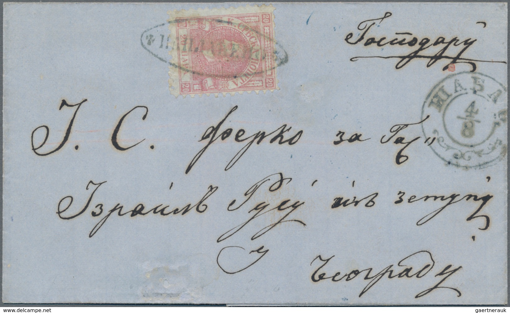 Serbien: 1866/1868, Collection Of 17 Domestic Letters Bearing 20pa. Rose (narrow And Wide Perf.), Ni - Serbie