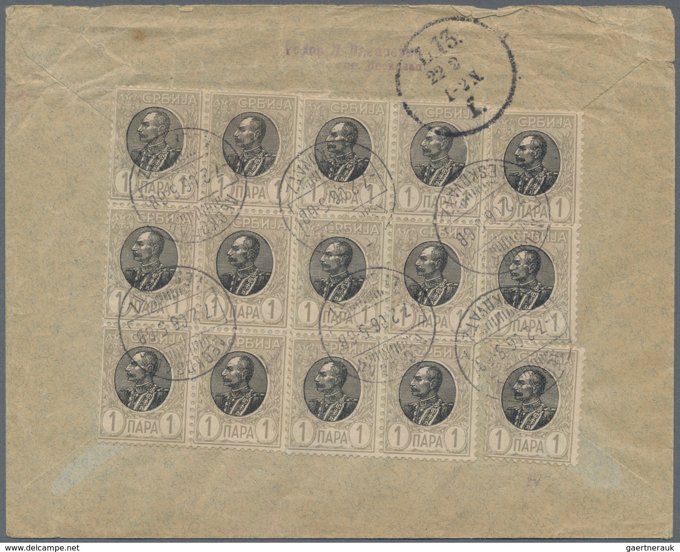 Serbien: 1893/1906, Lot Of Seven Entires Incl. Mourning Issue 5pa. Green, 10pa. Rose, 15pa. Olive-gr - Serbien