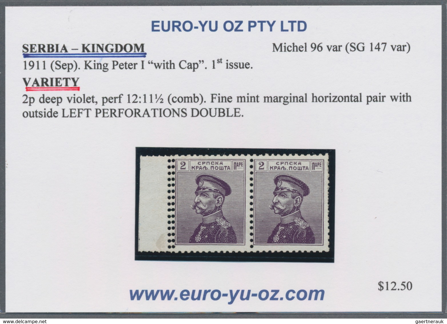 Serbien: 1911, Definitives "Peter", Specialised Assortment Of Apprx. 49 Stamps Incl. Imperfs, Double - Serbie