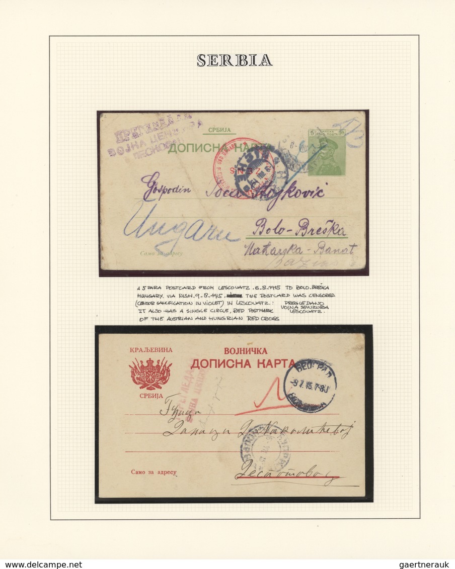 Serbien - Besonderheiten: 1914/1918, WWI, Collection Of Ten Cards Incl. Field Post And POW Mail, In - Servië