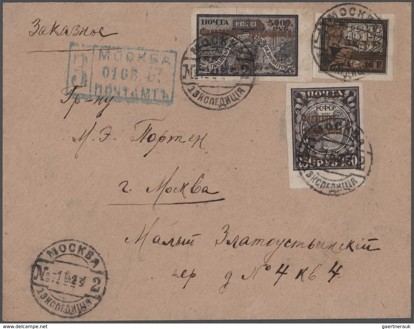 Sowjetunion: 1917/23, fantastic three-volume collection of approx. 177 letters (incl. provisional le