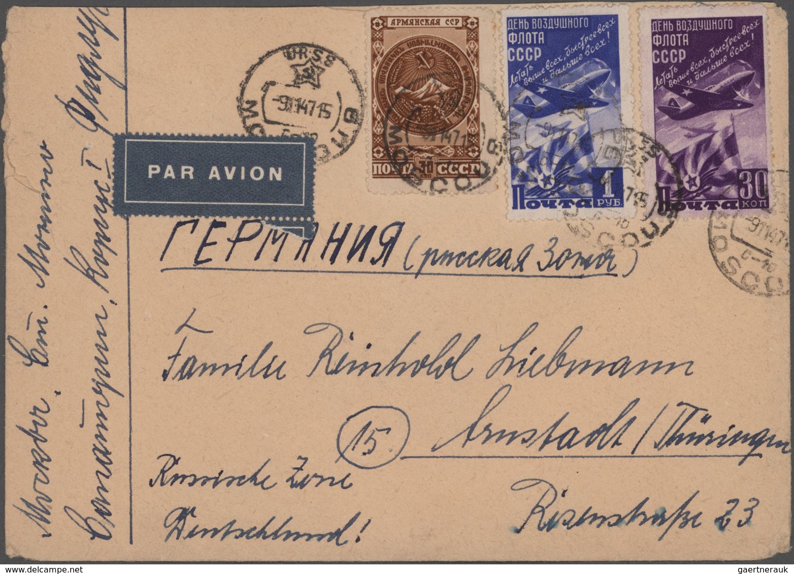 Sowjetunion: 1947/50, 10 Covers And One Uprated Used Postal Stationery Envelope With Nice Franking, - Lettres & Documents