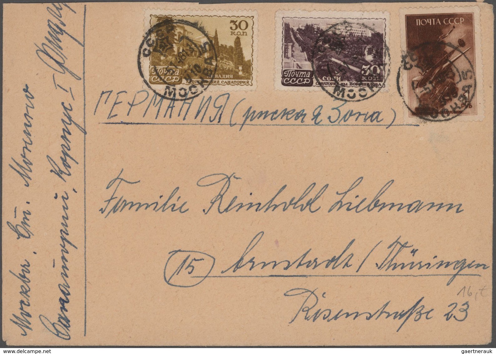 Sowjetunion: 1947/50, 10 Covers And One Uprated Used Postal Stationery Envelope With Nice Franking, - Lettres & Documents