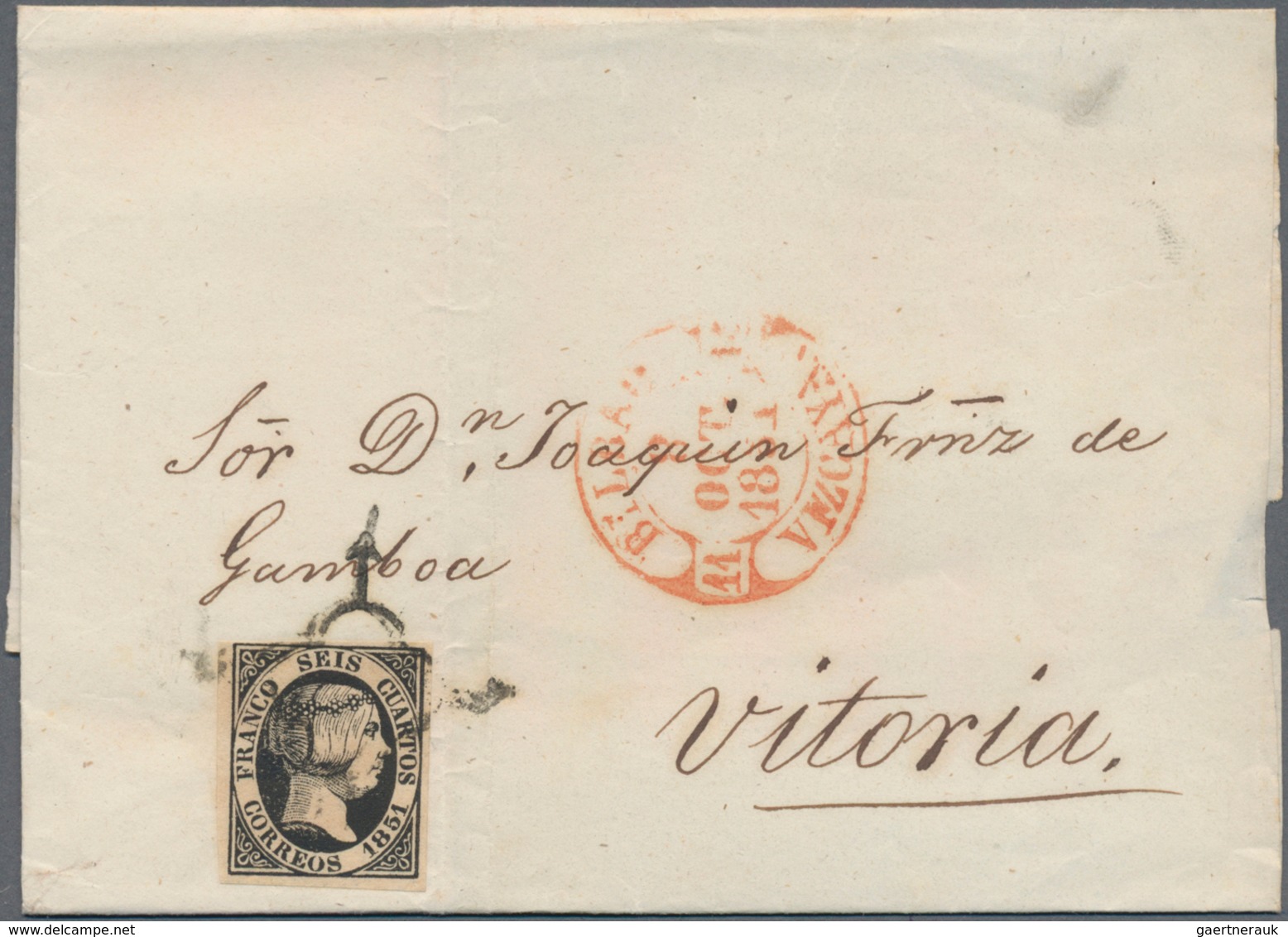 Spanien: 1850/1852, 30 Covers Franked With 4 Cuartos Isabella II. Fine To Very Fine. - Lettres & Documents