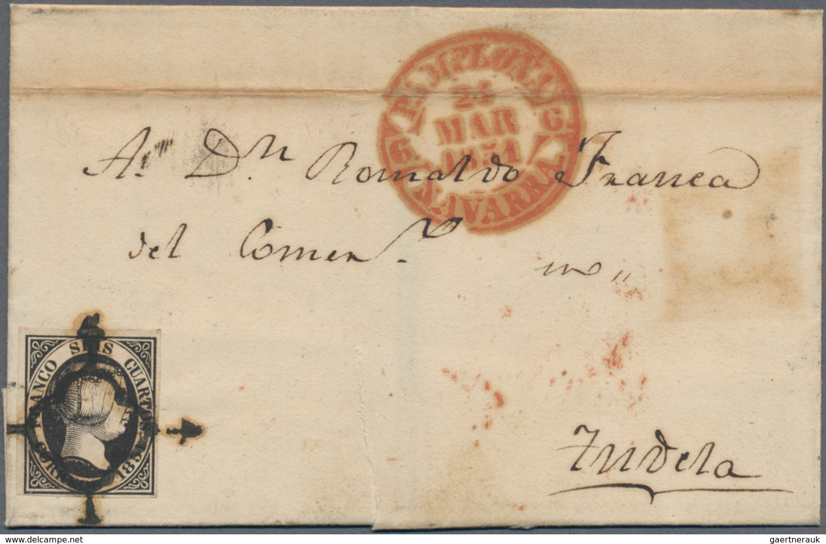 Spanien: 1850/1852, 30 Covers Franked With 4 Cuartos Isabella II. Fine To Very Fine. - Lettres & Documents