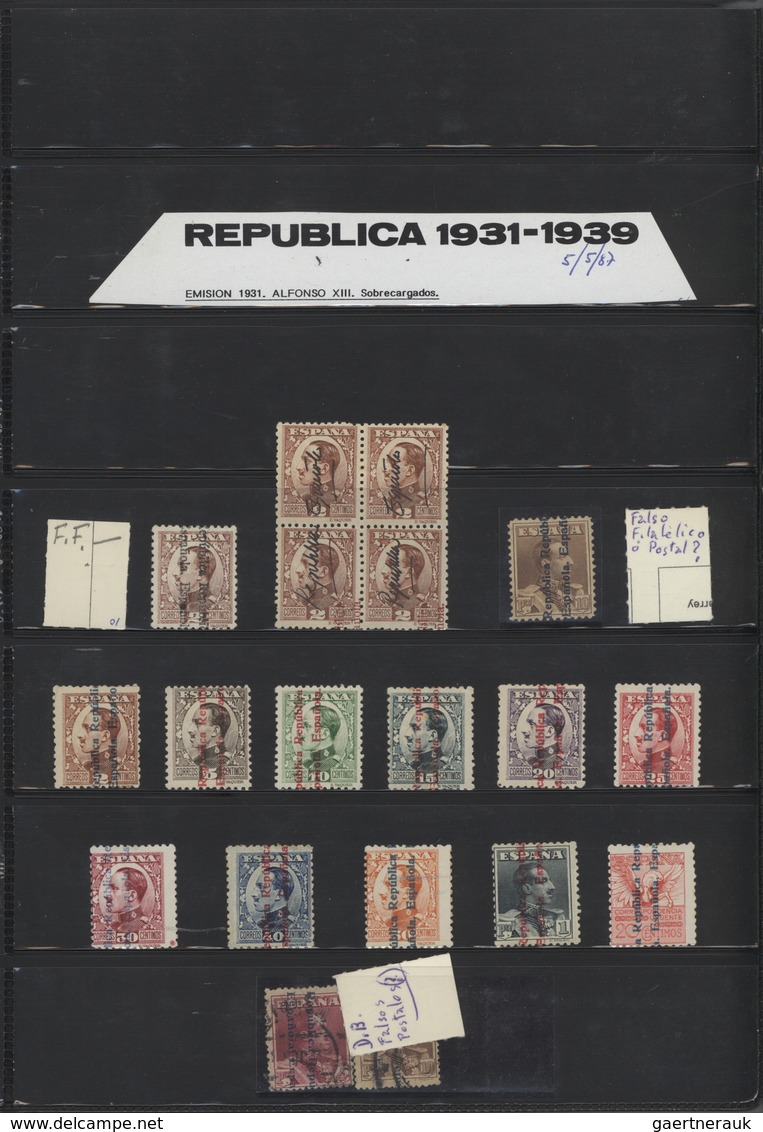 Spanien: 1931/1939, Extensive Collection Of The 2nd Republic Issues Including Covers And Cards. Must - Brieven En Documenten