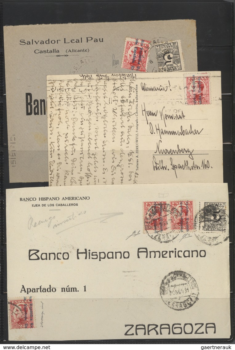 Spanien: 1931/1939, Extensive Collection Of The 2nd Republic Issues Including Covers And Cards. Must - Lettres & Documents