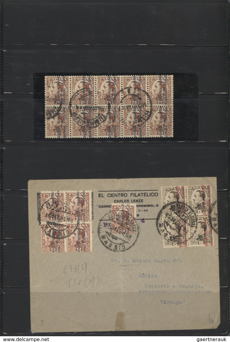 Spanien: 1931/1939, extensive collection of the 2nd republic issues including covers and cards. Must