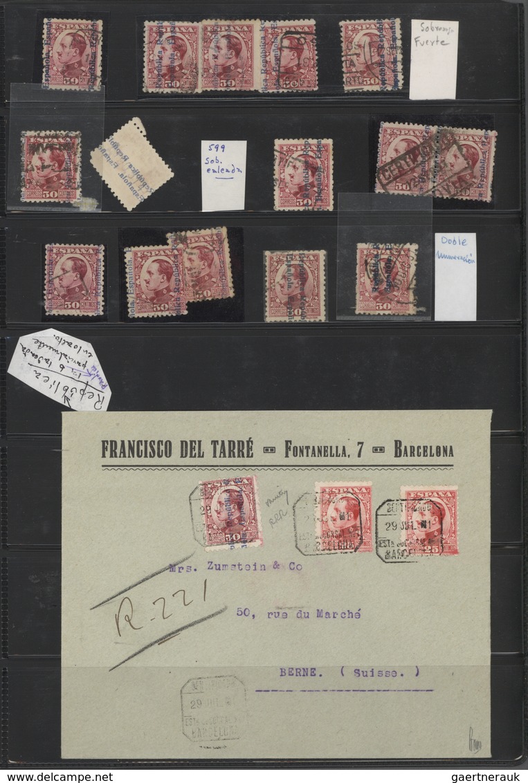 Spanien: 1931/1939, extensive collection of the 2nd republic issues including covers and cards. Must