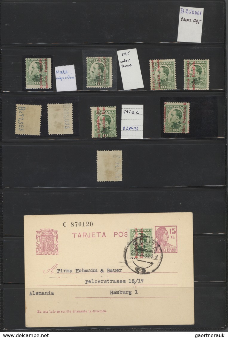 Spanien: 1931/1939, extensive collection of the 2nd republic issues including covers and cards. Must